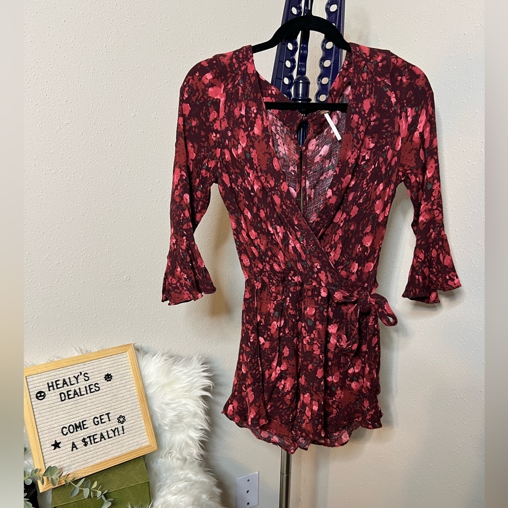 Free People floral long sleeve romper‎